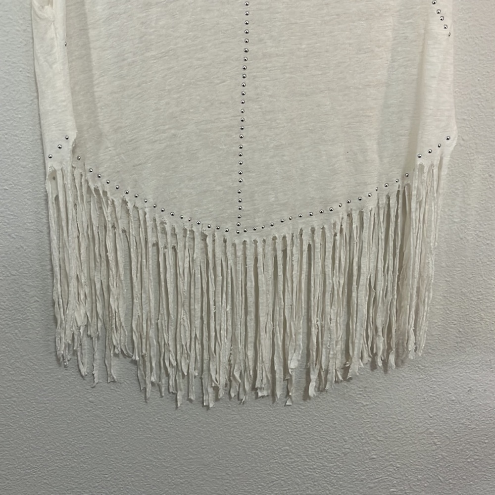 Rebecca Minkoff white fray and silver studded tank size small - Picture 4 of 5